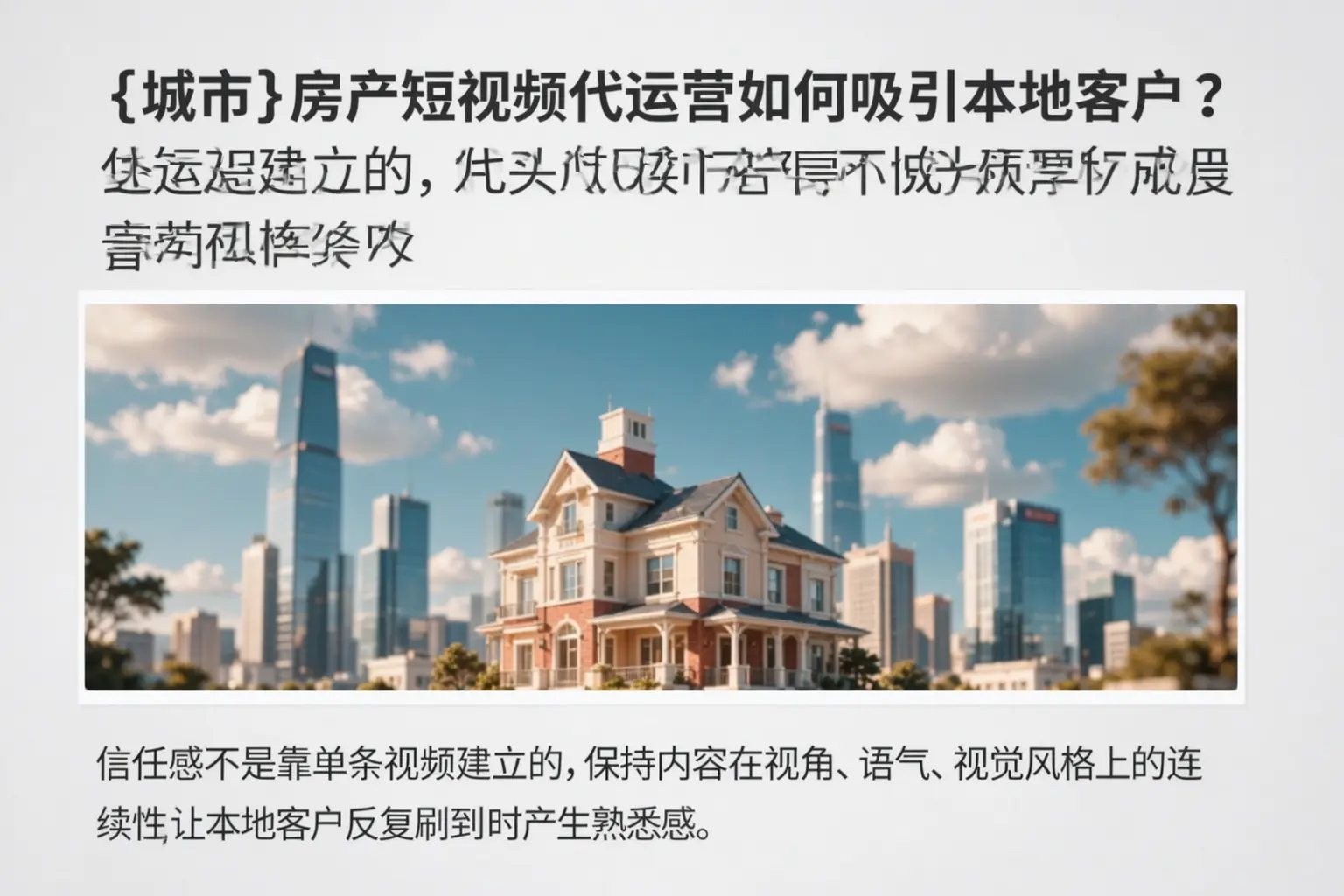 普洱房产短视频代运营如何吸引本地客户？